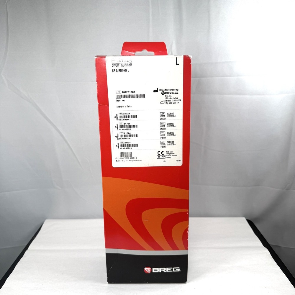 Breg ShortRunner SR Airmesh OB Hinged Knee Brace Black Large 21724 / New in Box